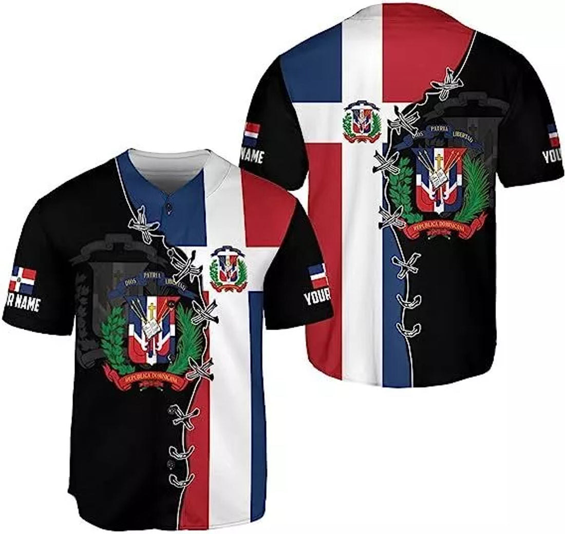 Custom Dominican Republic Baseball Shirt Baseball Jersey S-5XL