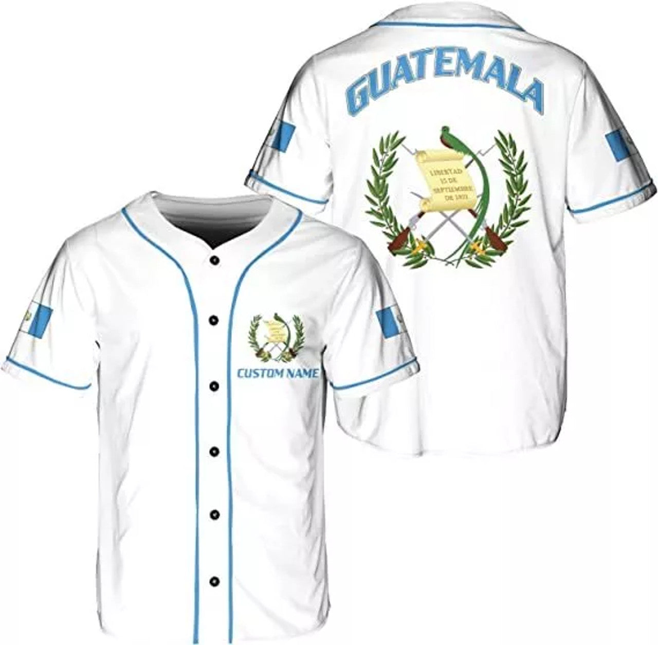 Custom Guatemala Baseball Jersey Guatemalan Pride Baseball Jersey S-5XL