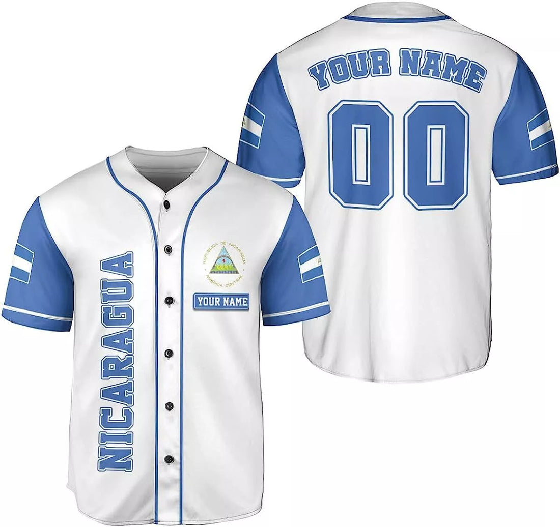 Custom Nicaragua Baseball Jersey Custom Design Baseball Jersey S-5XL