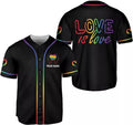 Custom Rainbow Pride LGBT Love is Love Baseball Jersey S-5XL