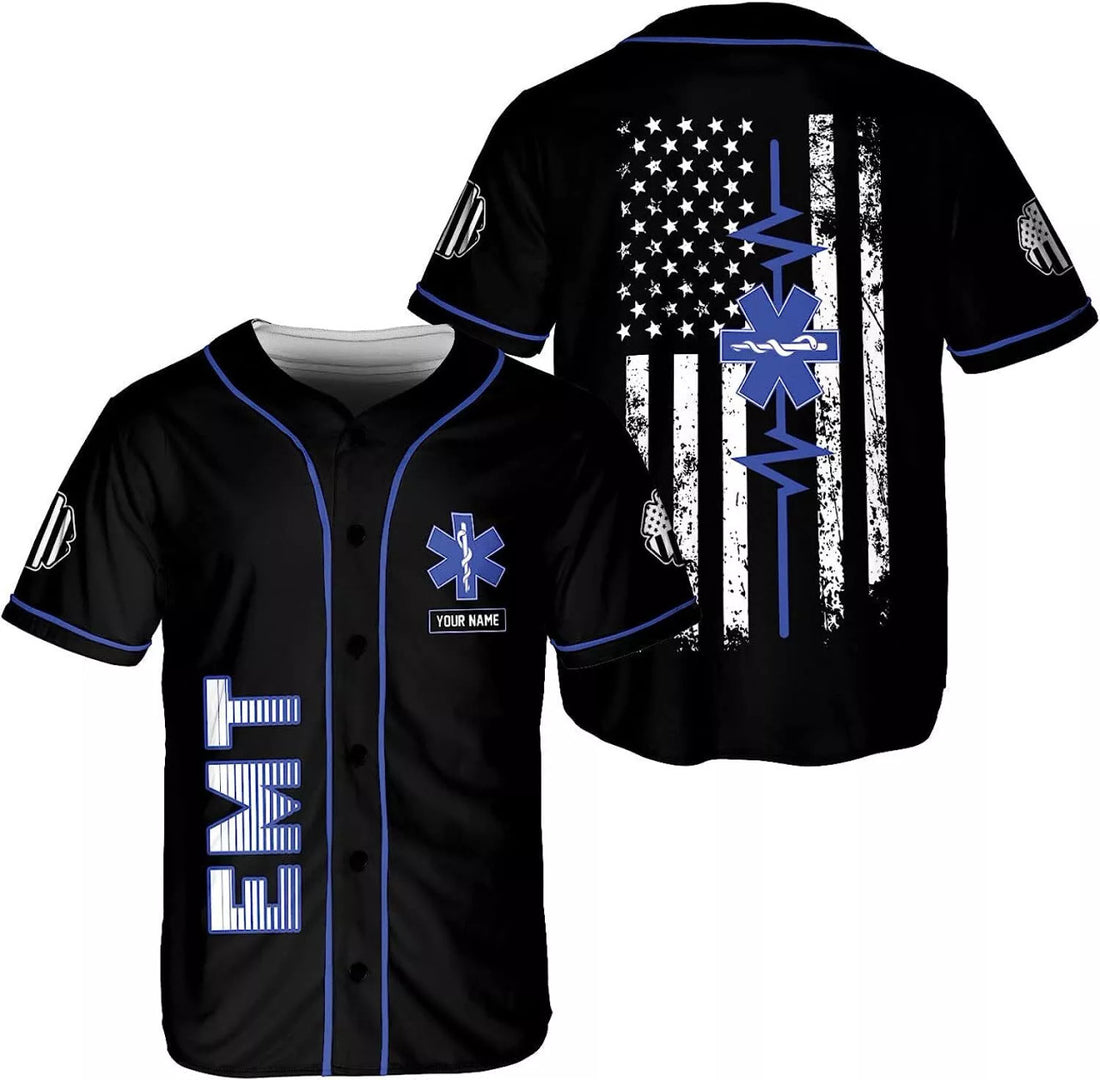 Custom EMS Baseball Jersey Paramedic Baseball Jersey S-5XL