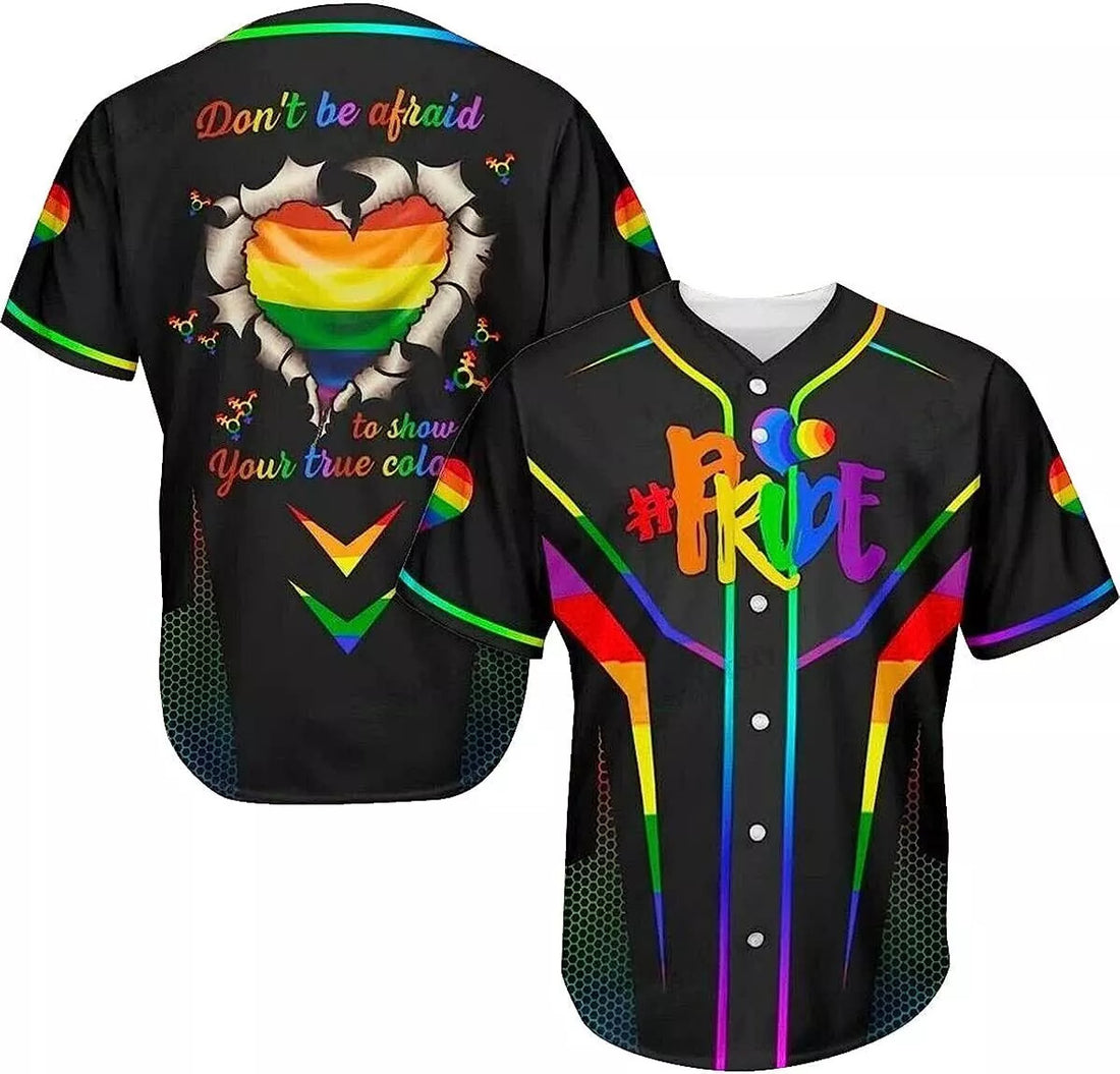 Custom Rainbow Pride LGBT Love Baseball Jersey S-5XL