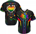 Custom Rainbow Pride LGBT Love Baseball Jersey S-5XL