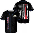 Custom Barber Shop Jersey Hairdresser Baseball Jersey S-5XL