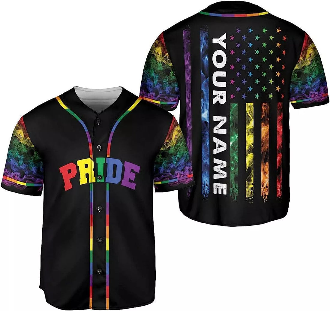 Custom Rainbow Pride LGBT Love Baseball Jersey S-5XL