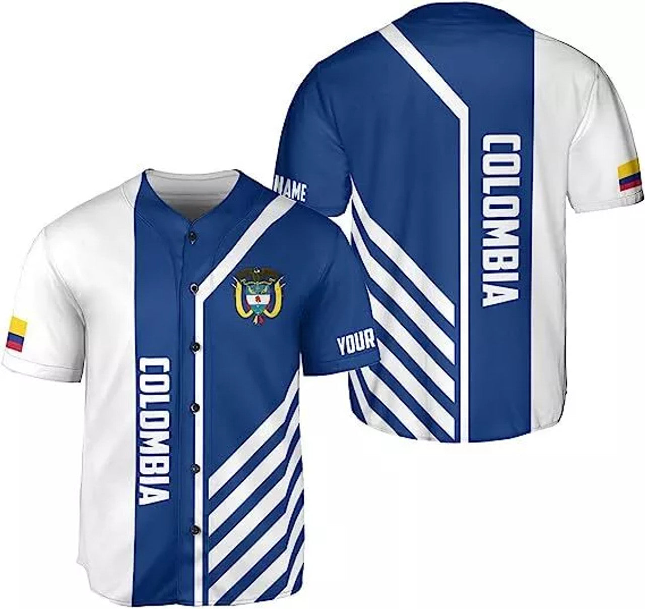 Custom Personalized Colombia Baseball Jersey S-5XL