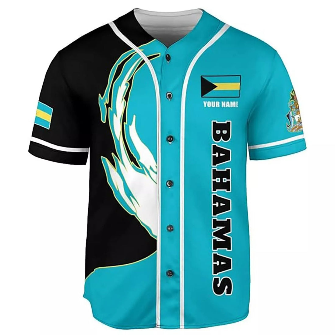 Custom Bahamas Flag Baseball Jersey Custom Baseball Jersey S-5XL