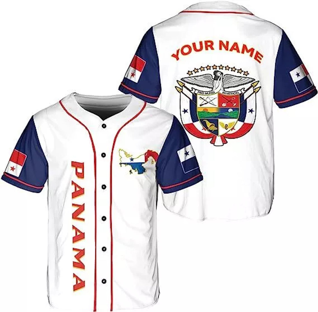 Custom Name Panama Baseball Jersey Panamanian Flag Baseball Jersey S-5XL