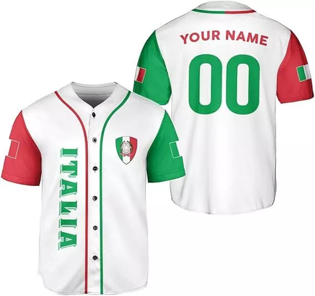 Custom Italia Baseball Jersey Italian Shirt Italy Pride Baseball Jersey S-5XL