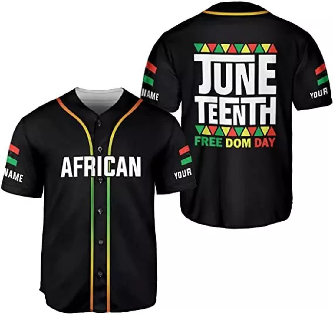 Custom Juneteenth Flag Shirt Freeish 1865 Baseball Jersey S-5XL