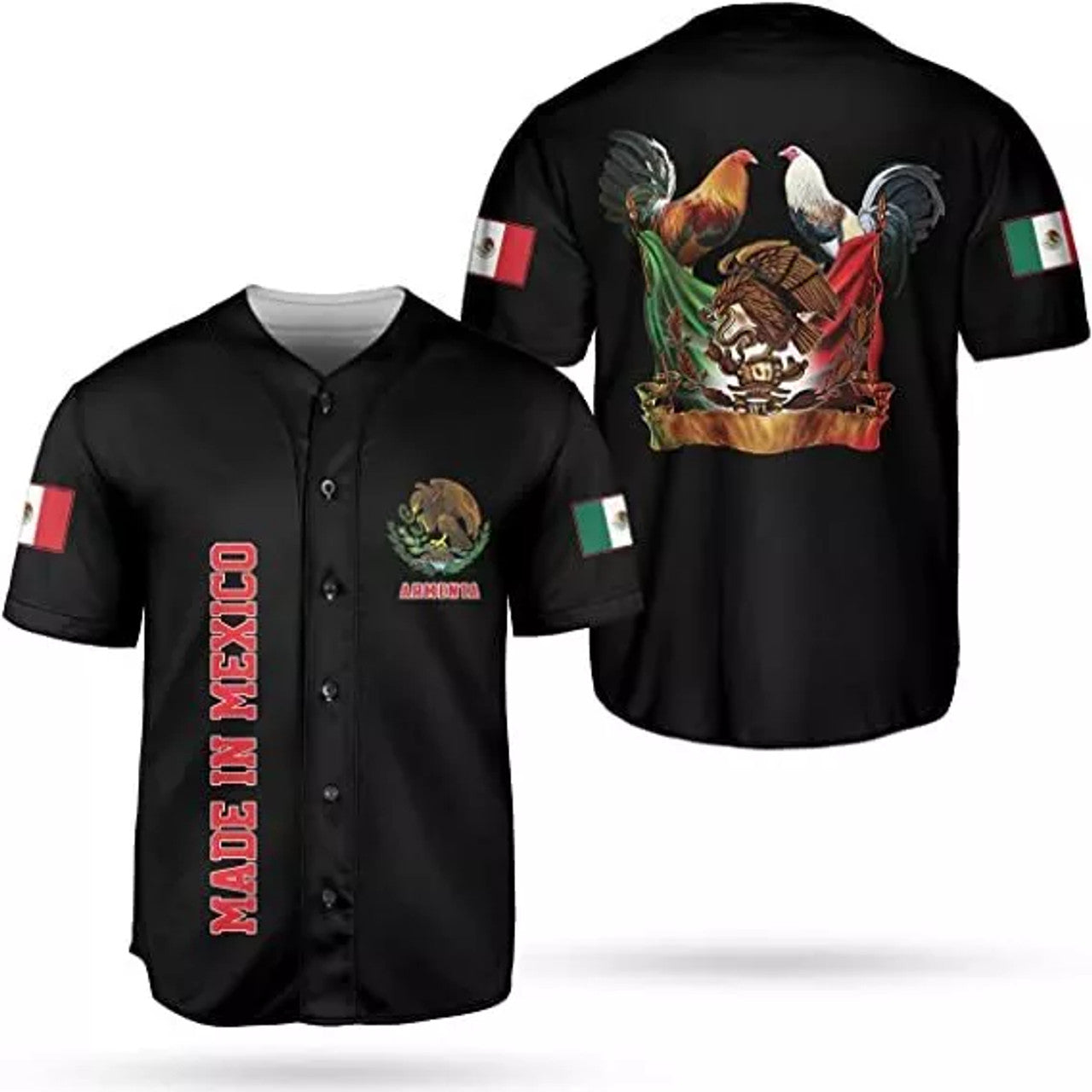 Mexico Baseball Shirt Aztec Design Baseball Jersey S-5XL