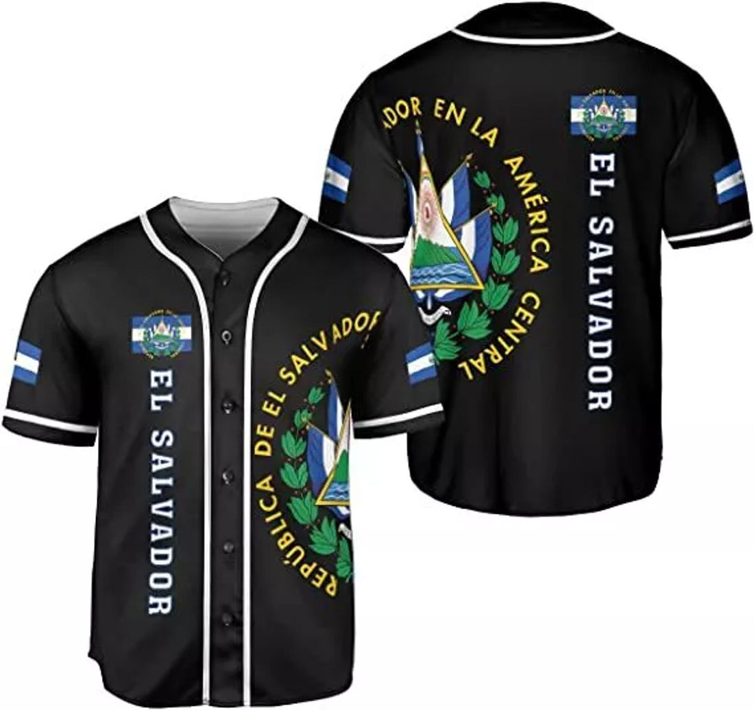 El Salvador Baseball Jersey Flag Shirt Baseball Jersey S-5XL