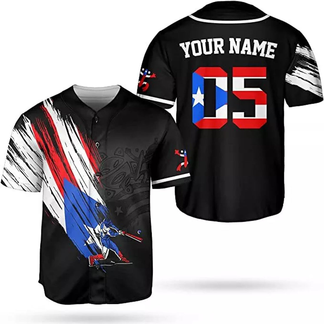 Custom Puerto Rico Baseball Shirt Team Name Baseball Jersey S-5XL