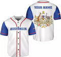 Custom Australia Baseball Jersey Shirt Flag Kangaroo Baseball Jersey S-5XL