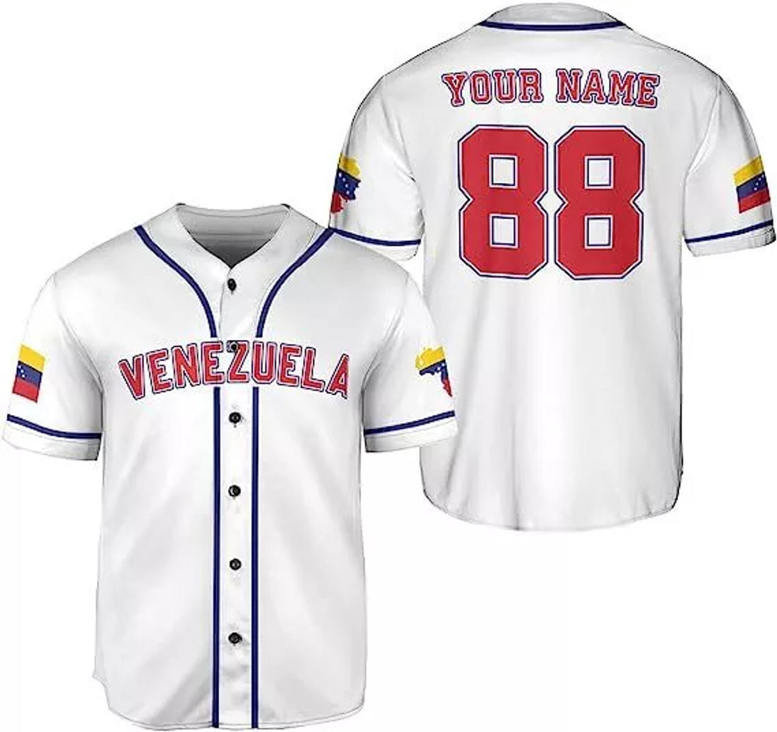 Custom Venezuela Baseball Jersey Proud Venezuelan Flag Baseball Jersey S-5XL