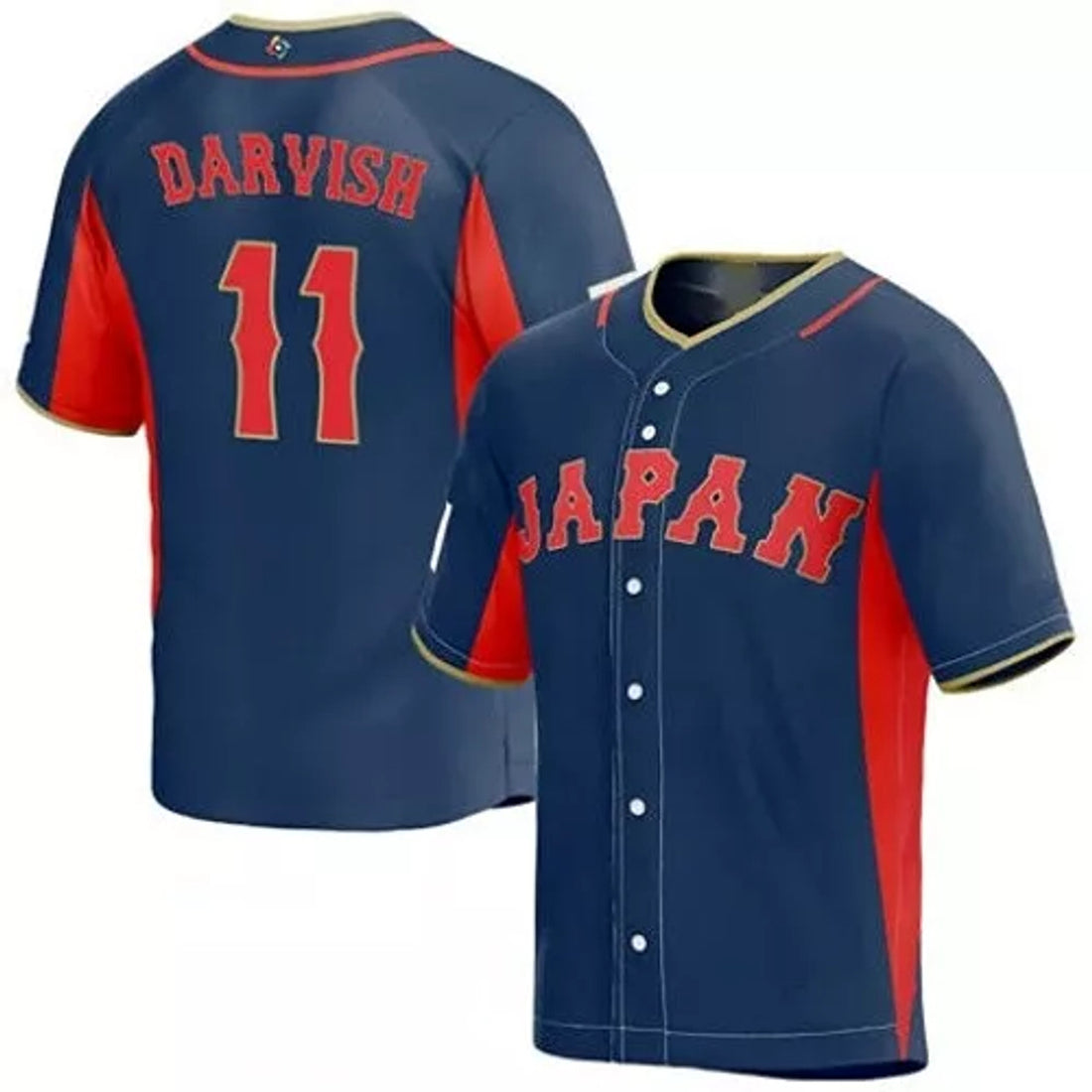 Custom 2023 Yu Darvish 11 Japan Baseball Navy Baseball Jersey S-5XL
