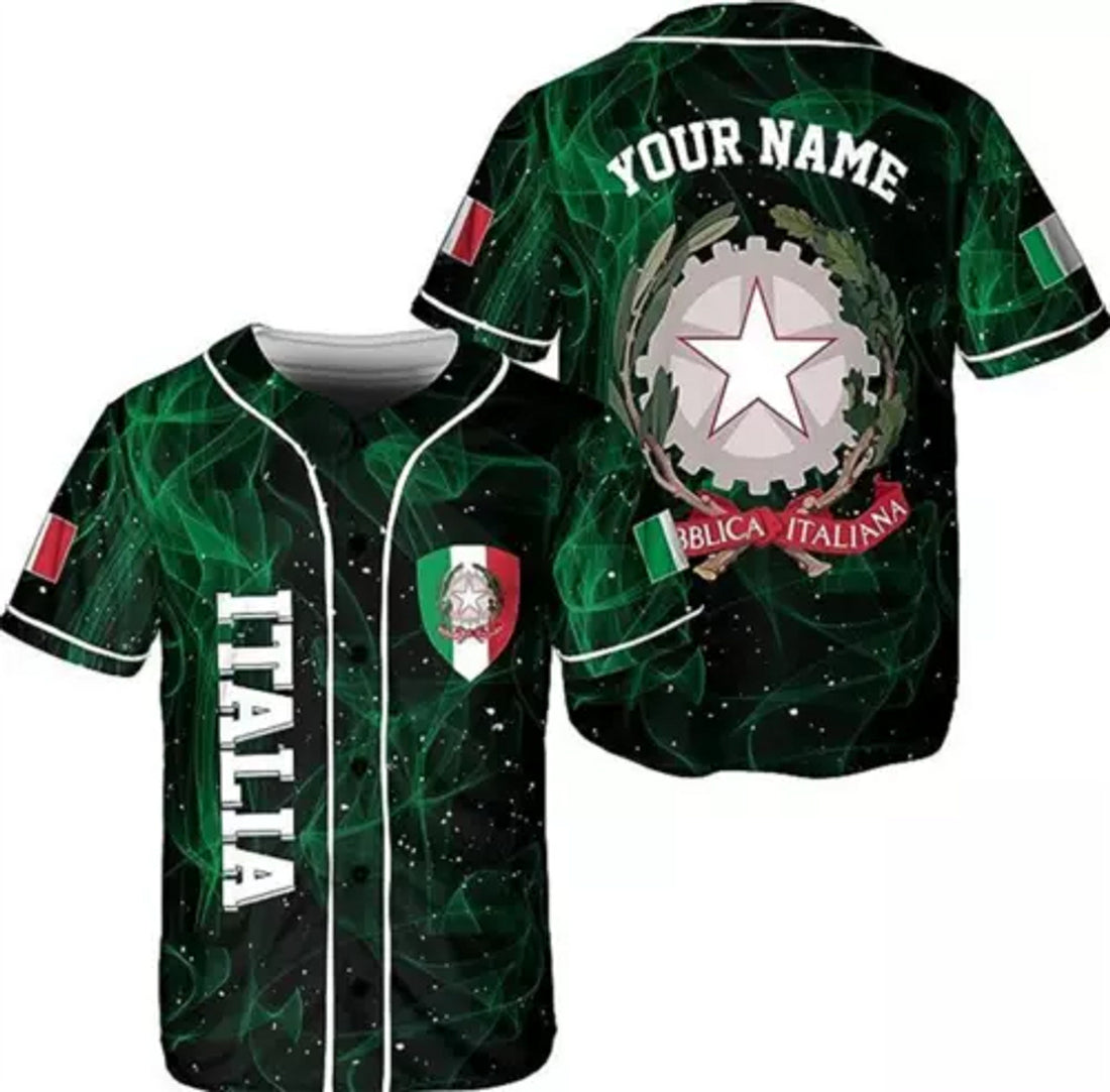Personalized Italia 3D Baseball Jersey Custom Name Baseball Jersey S-5XL