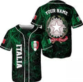 Personalized Italia 3D Baseball Jersey Custom Name Baseball Jersey S-5XL
