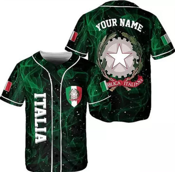 Personalized Italia 3D Baseball Jersey Custom Name Baseball Jersey S-5XL