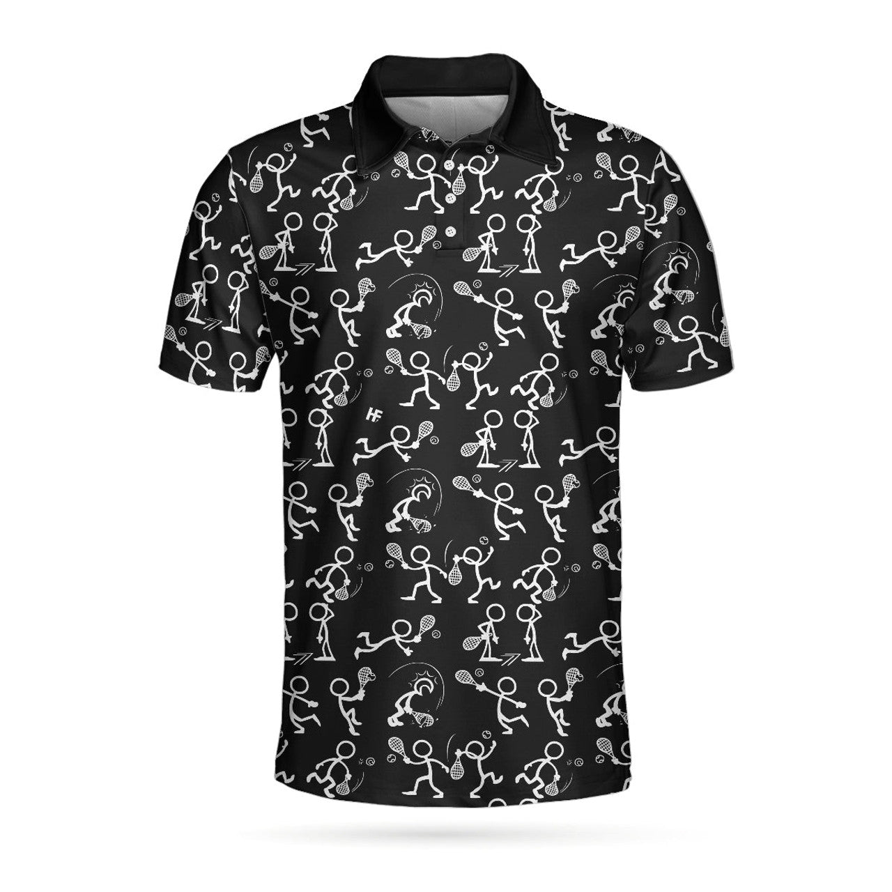 Stickfigures Playing Tennis Short Sleeve Tennis Shirt Men's Polo Shirt S-5XL