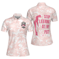 Stop Leering At My Putt Golf Short Sleeve Women's Polo Shirts S-5XL