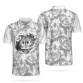 Sugar Skull Love Drawing Skull Couple Rose Sketch for Men's Polo Shirt S-5XL