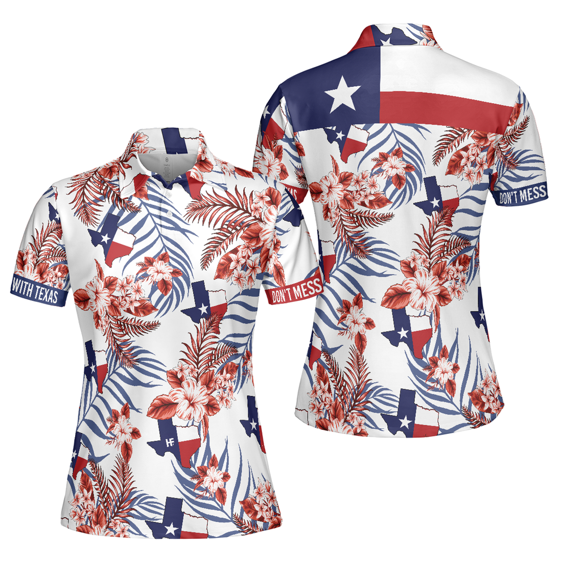 Texas Proud Golf National Pride Short Sleeve Women Polo Shirt S-5XL