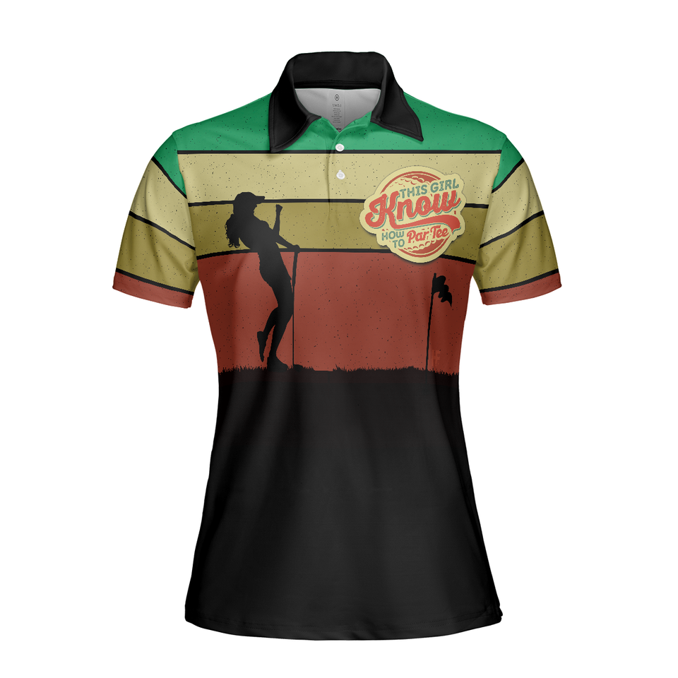 Colorful Golf This Girl Knows How To Par Tee Unique Gift Women's Polo Shirts S-5XL