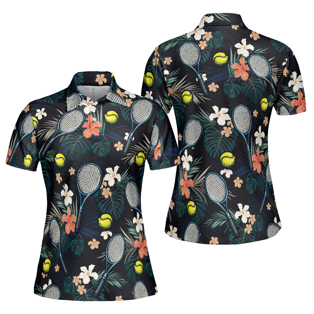 Tropical Floral Tennis Shirt For Women Short Sleev Women's Polo Shirts S-5XL