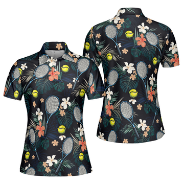 Tropical Floral Tennis Shirt For Women Short Sleev Women's Polo Shirts S-5XL