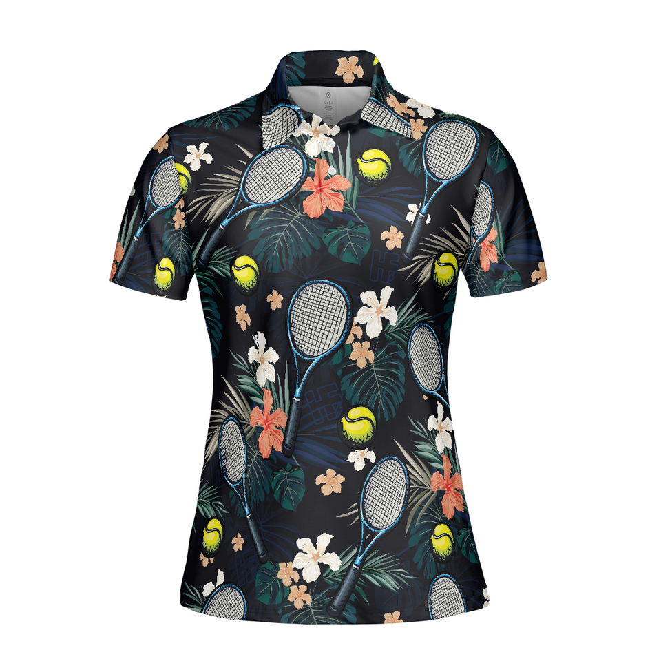 Tropical Floral Tennis Shirt For Women Short Sleev Women's Polo Shirts S-5XL