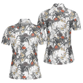 Tropical Flowers Shirt Golf Short Sleeve Women Polo Shirt S-5XL