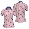 Tropical Palm Tree Pattern Golf Short Sleeve Women's Polo Shirts S-5XL