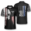 Personalized Skull American Flag Billiard Custom Team Men's Polo Shirt S-5XL