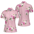 Watercolor Flowers And Golf Short Sleeve Women's Polo Shirts S-5XL