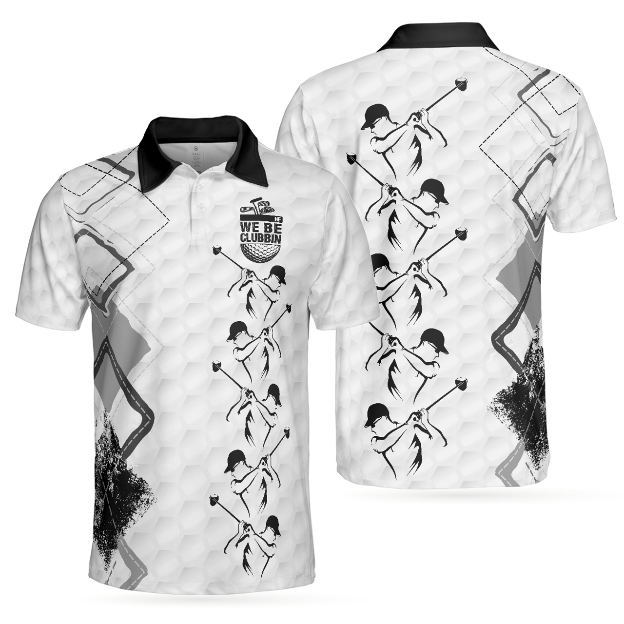 We Be Clubbin Golf Short Sleeve Shirt Golf Pattern Men's Polo Shirt S-5XL